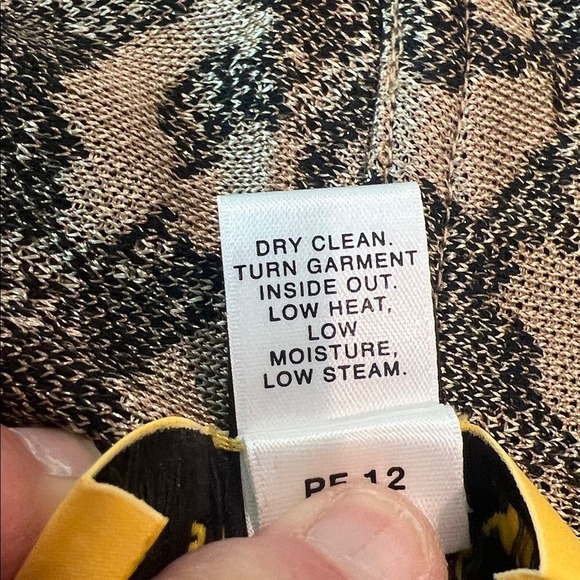 Old Money Timeless St. John Animal Print Sparkly Knit Cardigan - Picture 6 of 6